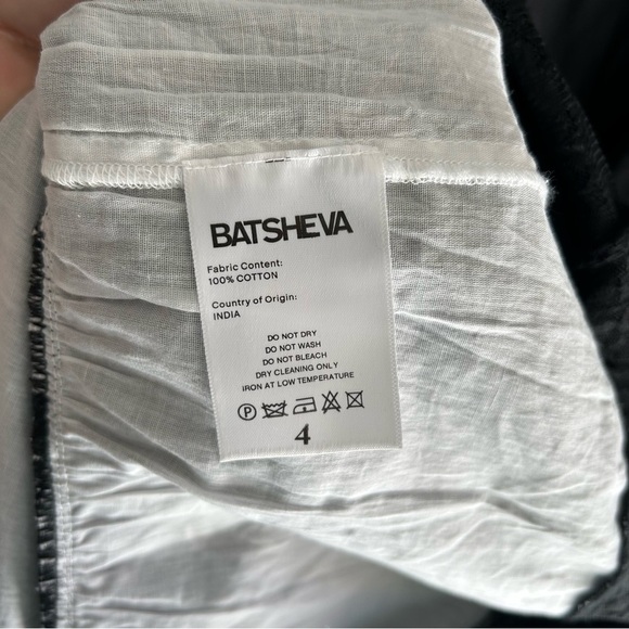 Batsheva Dawn Maxi Long Sleeve Cotton Dress Black White NWT Goth Academia Sz 4 - Picture 7 of 8